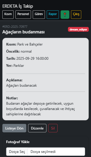 Görev listesi önizleme